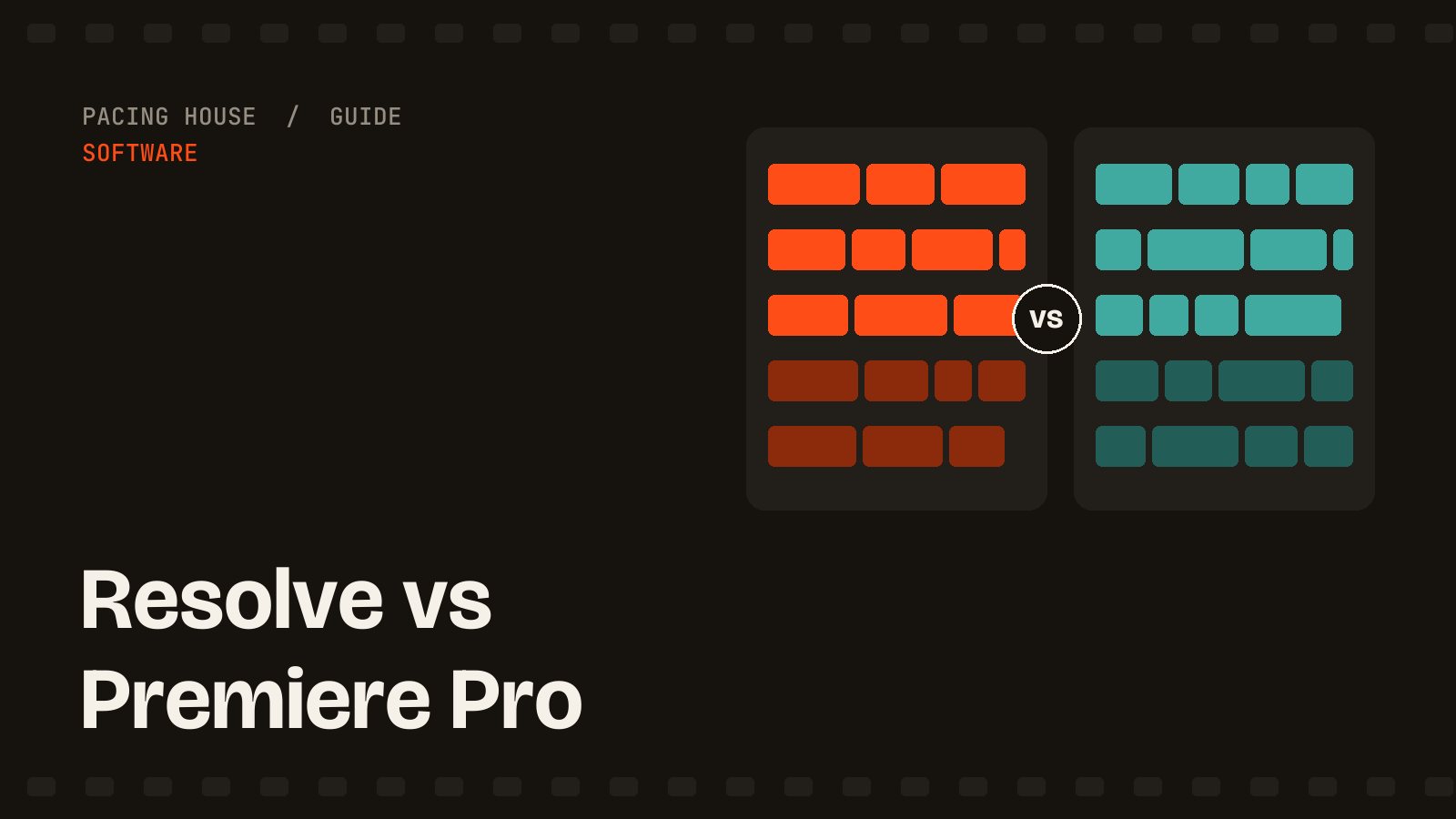 Two editing timelines side by side, DaVinci Resolve versus Premiere Pro